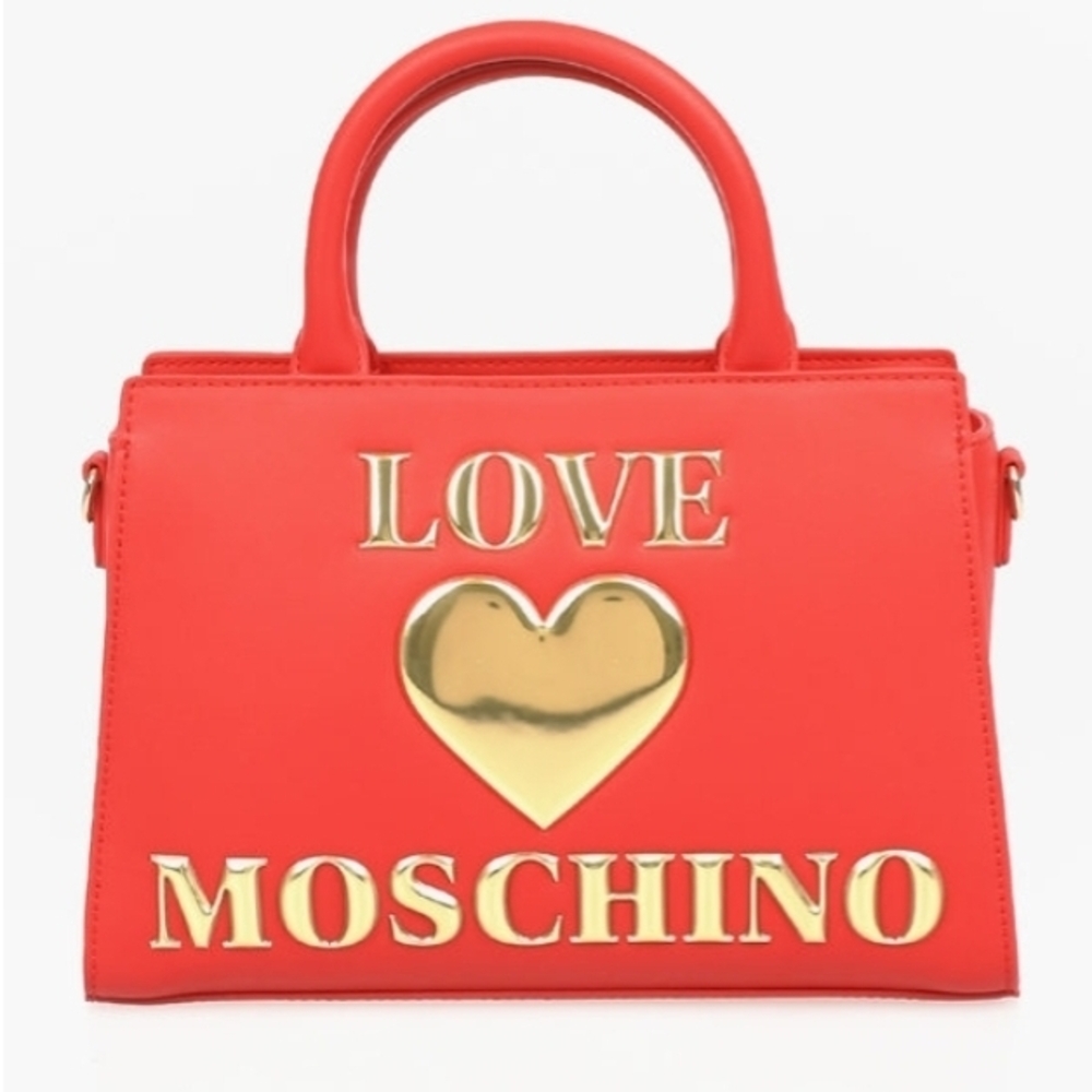 Love Moschino Bold Red and Gold Satchel